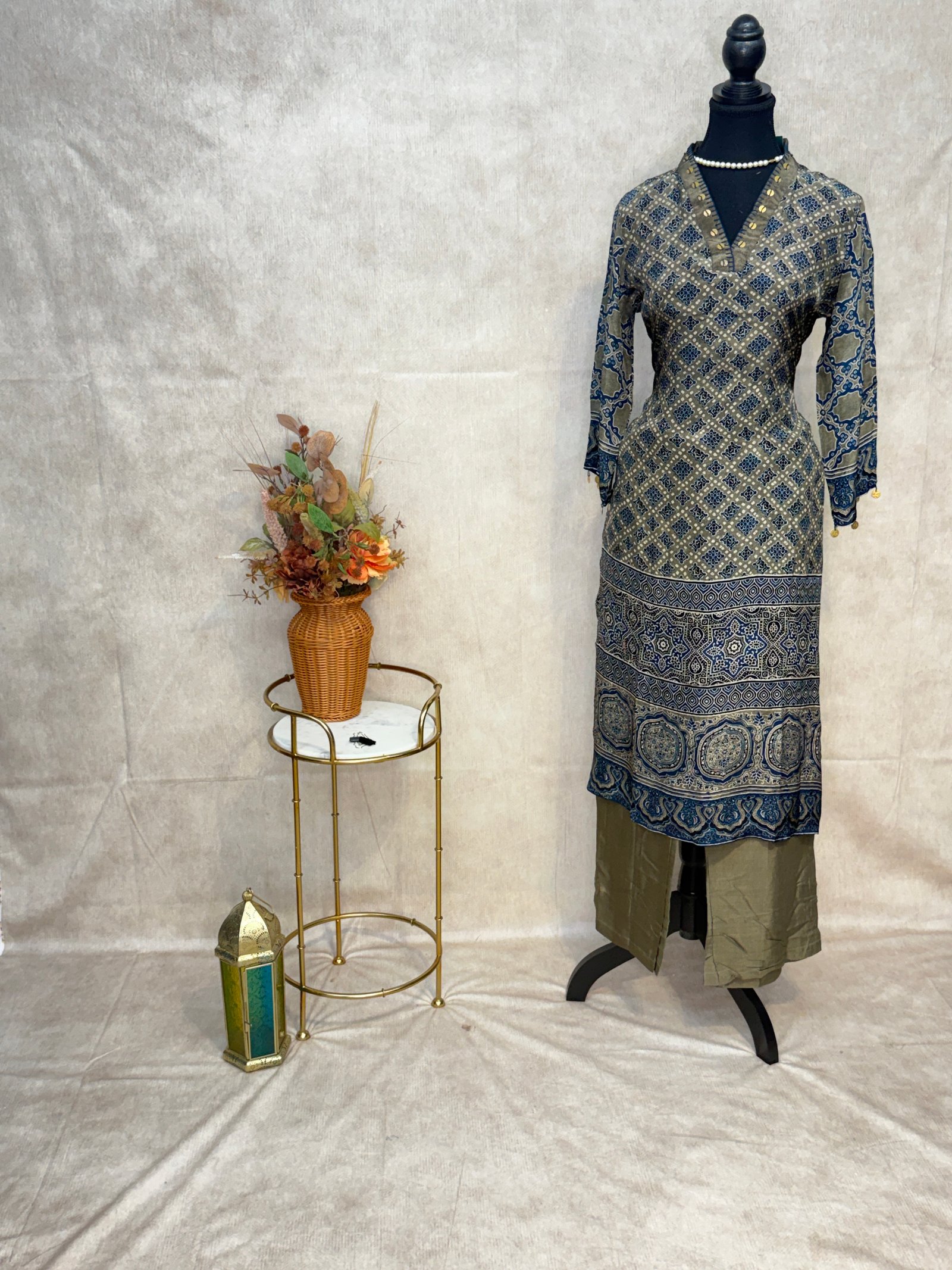 Olive & Indigo Heritage Print COORD Set